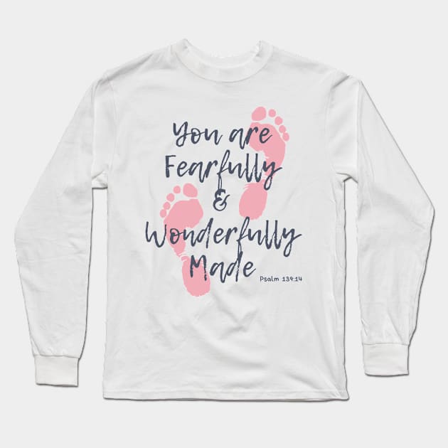 You Are Fearfully & Wonderfully Made Long Sleeve T-Shirt by Saltlightbox Apparel